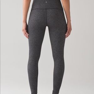 Lululemon High Rise Herringbone Wunder Under Grey